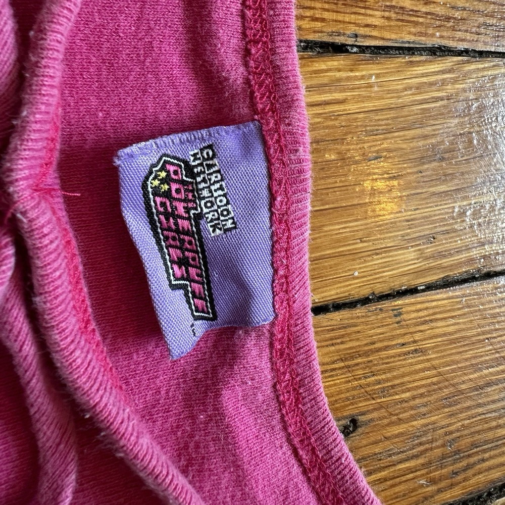 Vtg Powerpuff Girls Cropped Baby Tee Shirt Cartoon Network Pink Y2k 2000 - Picture 5 of 10